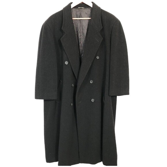 Mario Valente Double Breasted Mens Italian Wool Overcoat Size 44S Charcoal Gray - Picture 4 of 11